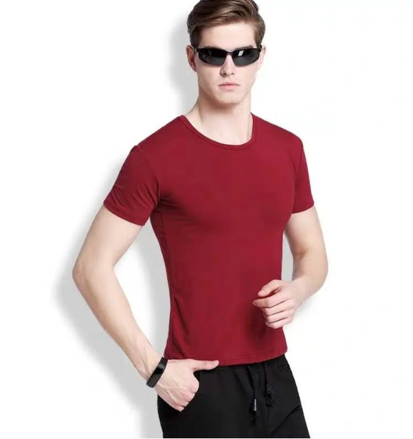 Мужская футболка Doomilai 100% хлопок (бордовый) Арт.1824, фото 1